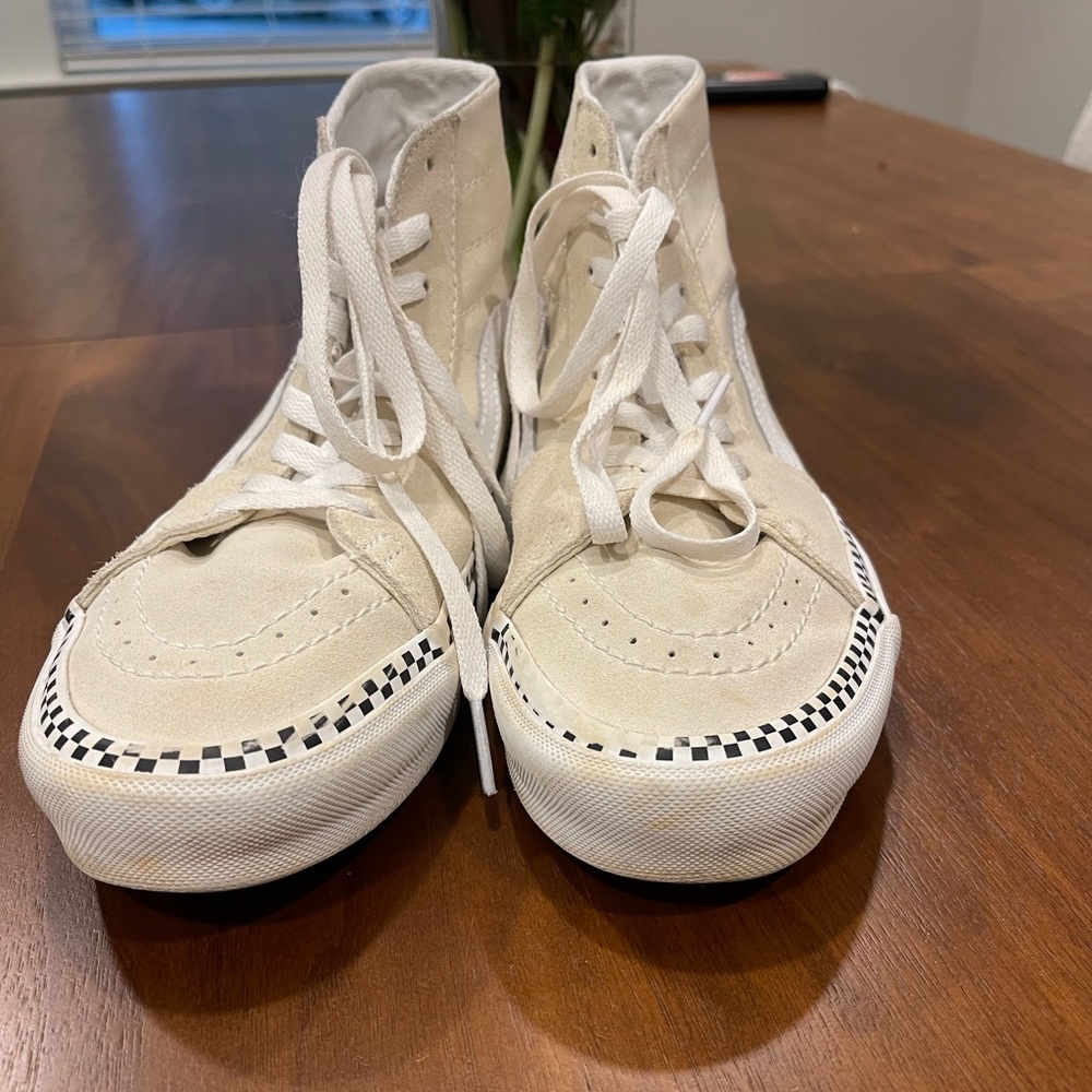 Vans Sk8-Hi Tapered Checkered Foxing Turtledove Skate Shoes